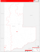 Ziebach County, SD Digital Map Red Line Style