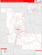 Albuquerque Metro Area Digital Map Red Line Style