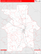 Alexandria Metro Area Digital Map Red Line Style