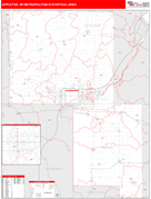 Appleton Metro Area Digital Map Red Line Style