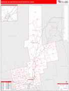 Bangor Metro Area Digital Map Red Line Style