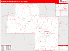 Bloomington Metro Area Digital Map Red Line Style