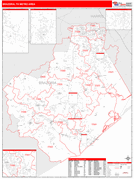 Brazoria Metro Area Digital Map Red Line Style