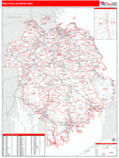 Brockton Metro Area Digital Map Red Line Style