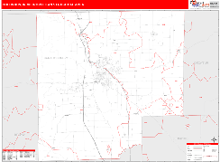 Columbus Metro Area Digital Map Red Line Style