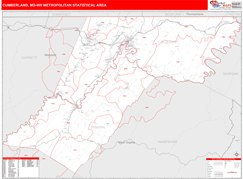 Cumberland Metro Area Digital Map Red Line Style