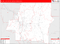 Dalton Metro Area Digital Map Red Line Style