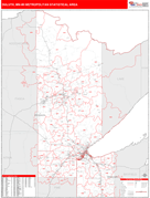 Duluth Metro Area Digital Map Red Line Style