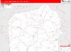 Gettysburg Metro Area Digital Map Red Line Style