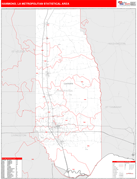 Hammond Metro Area Digital Map Red Line Style