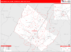 Harrisonburg Metro Area Digital Map Red Line Style