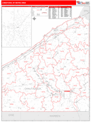 Jamestown Metro Area Digital Map Red Line Style