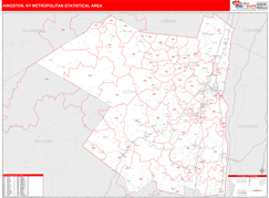 Kingston Metro Area Digital Map Red Line Style