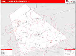 Lebanon Metro Area Digital Map Red Line Style