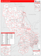 Lowell Metro Area Digital Map Red Line Style