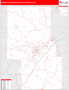 Mansfield Metro Area Digital Map Red Line Style