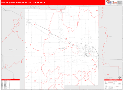 Midland Metro Area Digital Map Red Line Style