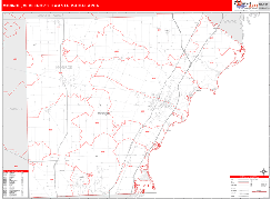 Monroe Metro Area Digital Map Red Line Style