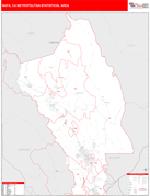 Napa Metro Area Digital Map Red Line Style