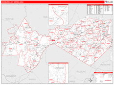 Newburgh Metro Area Digital Map Red Line Style