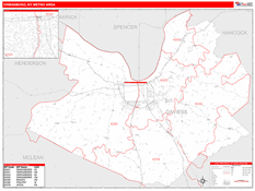 Owensboro Metro Area Digital Map Red Line Style