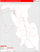 Pocatello Metro Area Digital Map Red Line Style