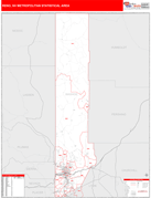 Reno Metro Area Digital Map Red Line Style