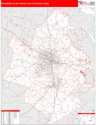 Richmond Metro Area Digital Map Red Line Style