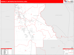 Sebring Metro Area Digital Map Red Line Style