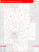 Springfield Metro Area Digital Map Red Line Style