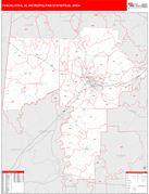 Tuscaloosa Metro Area Digital Map Red Line Style