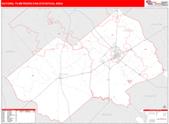 Victoria Metro Area Digital Map Red Line Style