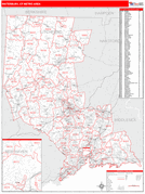 Waterbury Metro Area Digital Map Red Line Style