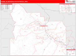 Yakima Metro Area Digital Map Red Line Style