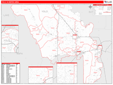 Yolo Metro Area Digital Map Red Line Style