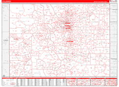 Colorado Digital Map Red Line Style