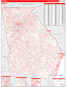 Georgia Digital Map Red Line Style