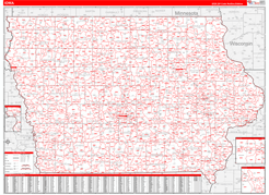 Iowa Digital Map Red Line Style