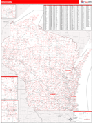 Wisconsin Digital Map Red Line Style