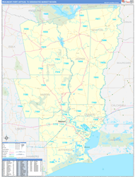 Beaumont-Port Arthur, TX DMR Wall Map Basic Style