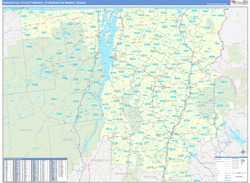 Burlington, VT-Plattsburgh, NY DMR Wall Map Basic Style