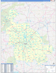 Charlotte, NC DMR Wall Map Basic Style
