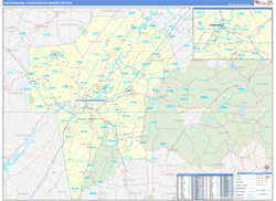 Chattanooga, TN DMR Wall Map Basic Style