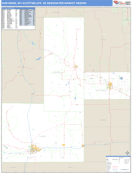 Cheyenne, WY-Scottsbluff, NE DMR Wall Map Basic Style