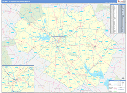 Columbia, SC DMR Wall Map Basic Style