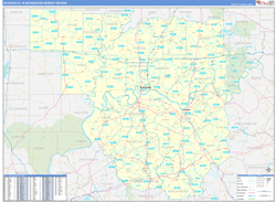 Evansville, IN DMR Wall Map Basic Style