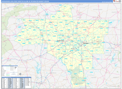 Greensboro-High Point-Winston Salem, NC DMR Wall Map Basic Style