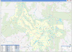 Idaho Falls-Pocatello, ID DMR Wall Map Basic Style