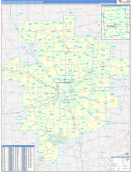 Indianapolis, IN DMR Wall Map Basic Style