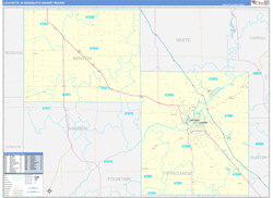 Lafayette, IN DMR Wall Map Basic Style